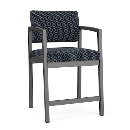 Lesro Lenox Steel Hip Chair Metal Frame, Charcoal, RS Night Sky Upholstery LS1161